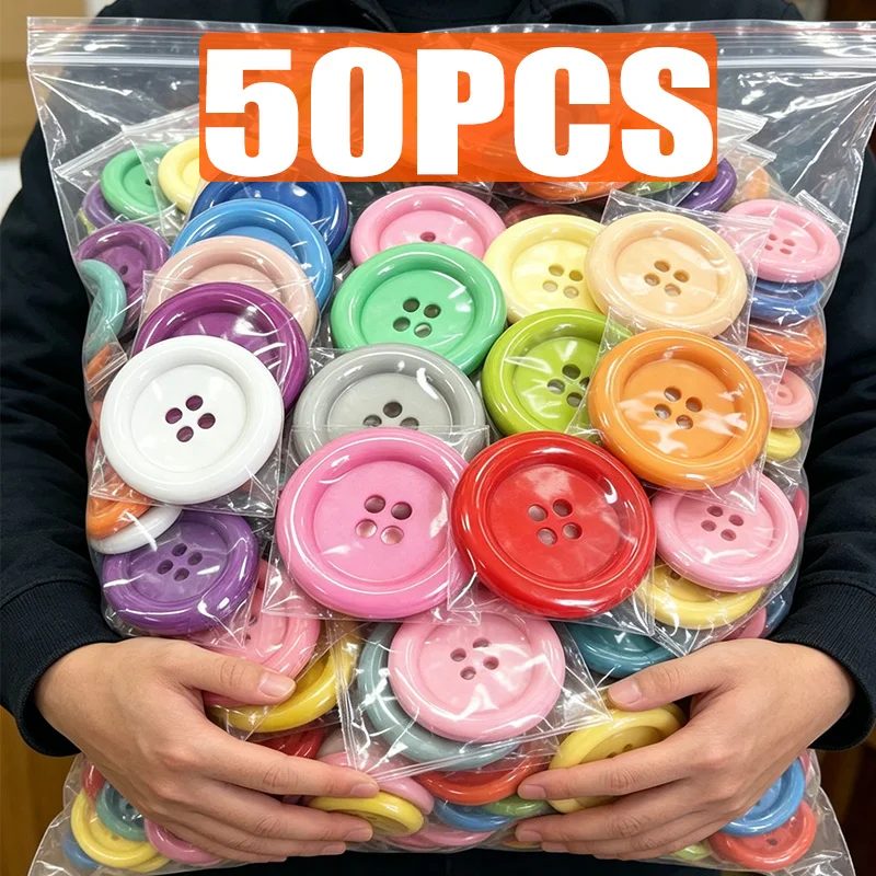 50mm Large Round Colorful Sewing Button Round 4-Holes Button for DIY Crafts Scrapbook Home Decor Clothing Sewing Accessories
50mm Large Round Colorful Sewing Button Round 4-Holes Button for DIY Crafts Scrapbook Home Decor Clothing Sewing Accessories