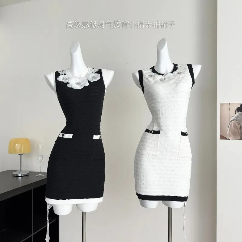 Hot Girl Pure Sexy Knitted Dress Women's Summer O-neck Slimming Sleeveless Short Dress Fashion Female Clothes
Hot Girl Pure Sexy Knitted Dress Women's Summer O-neck Slimming Sleeveless Short Dress Fashion Female Clothes