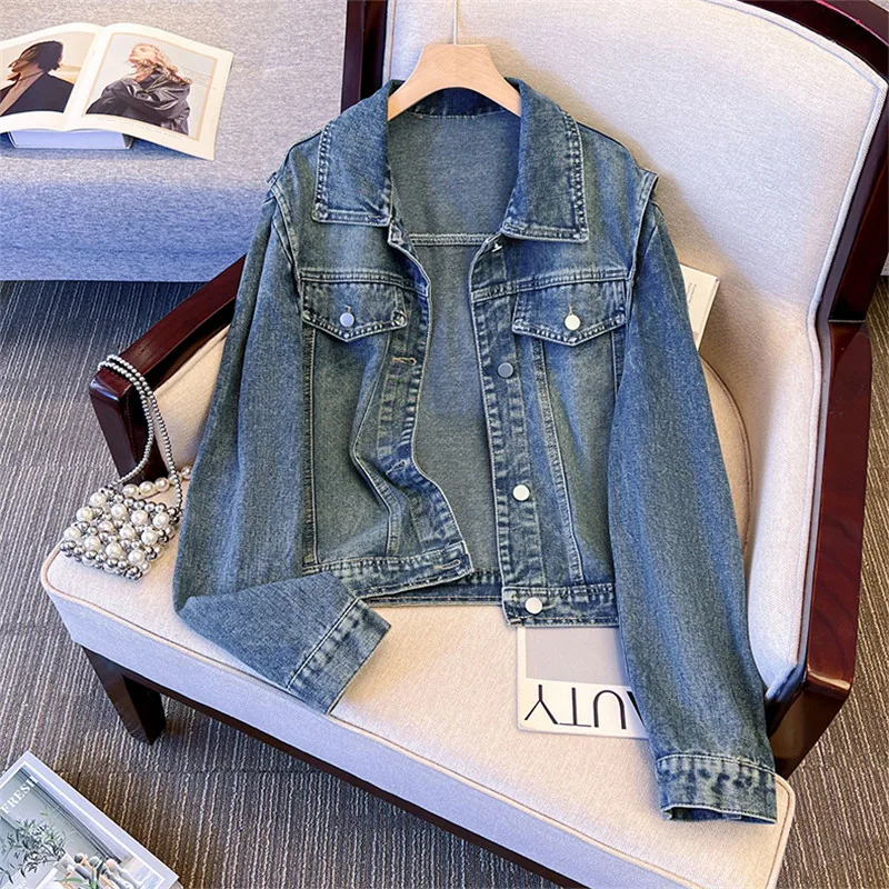 Винтажная синяя тонкая короткая джинсовая куртка с лацканами, однобортная, с длинным рукавом, весна-осень, новая женская ковбойская верхняя одежда Chaqueta Mujer
Винтажная синяя тонкая короткая джинсовая куртка с лацканами, однобортная, с длинным рукавом, весна-осень, новая женская ковбойская верхняя одежда Chaqueta Mujer