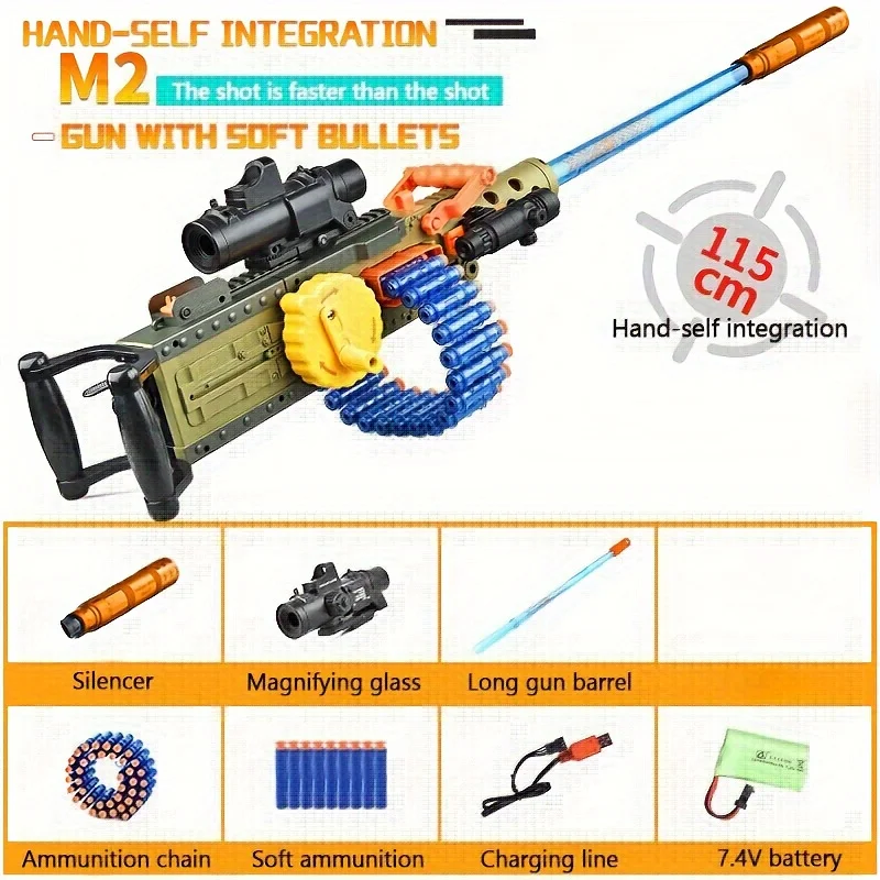 Heavy Duty Machine Gun Soft Bullet Toy with Manual Continuous High-Speed Firing Perfect Outdoor Toy for Birthday Christmas Gift
Heavy Duty Machine Gun Soft Bullet Toy with Manual Continuous High-Speed Firing Perfect Outdoor Toy for Birthday Christmas Gift