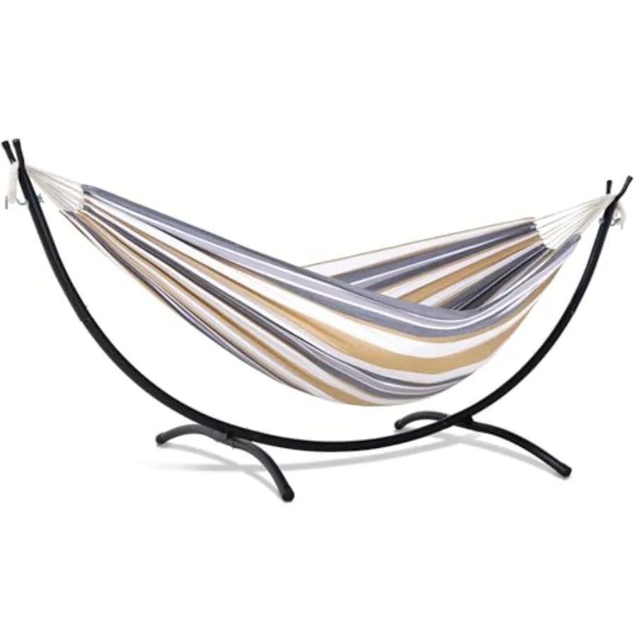 2 Person Hammock with Stand for Outdoor Use, Heavy Duty Steel Frame, Coffee Stripes Pattern, Easy Setup Portable
2 Person Hammock with Stand for Outdoor Use, Heavy Duty Steel Frame, Coffee Stripes Pattern, Easy Setup Portable