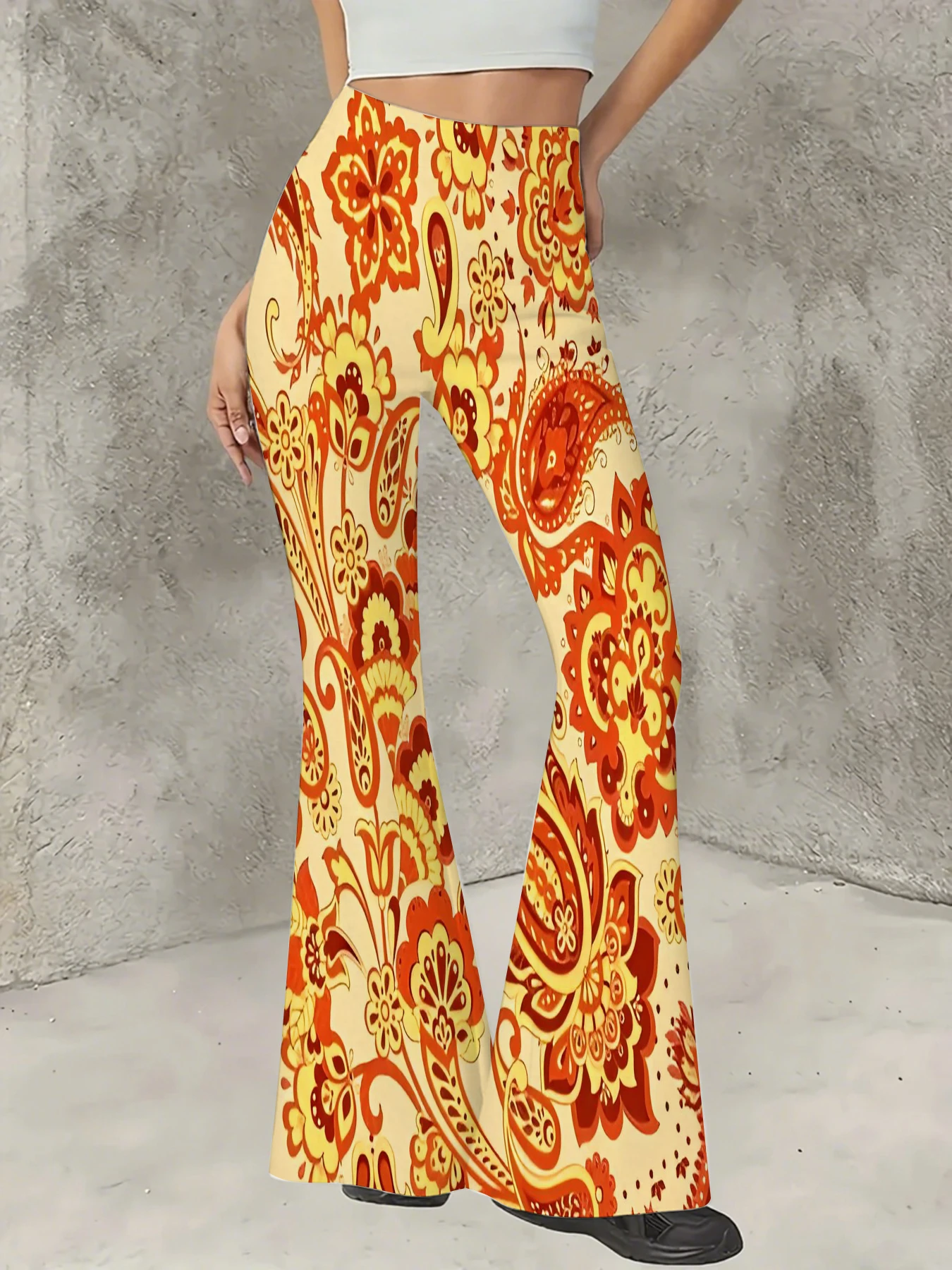 Women's Boho Paisley Floral Print High Waist Flare Pants Casual Bell Bottom Trousers
Women's Boho Paisley Floral Print High Waist Flare Pants Casual Bell Bottom Trousers