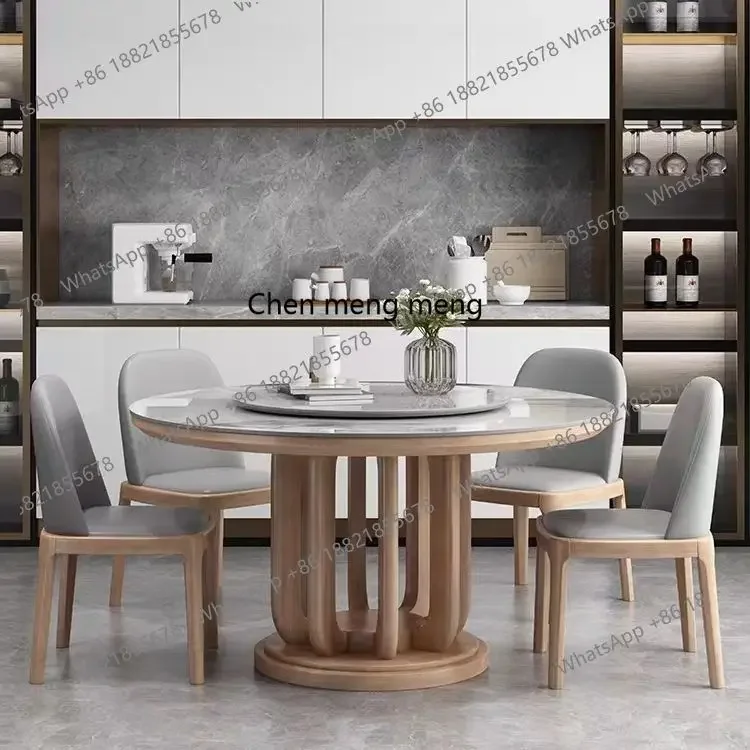 E153 Rock slab dining table and chair round light luxury modern simple round dining table with turntable household dining table
E153 Rock slab dining table and chair round light luxury modern simple round dining table with turntable household dining table
