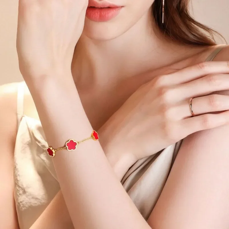EVISPOL18K Gold Plated Five-Leave Flower Stainless Steel Necklace for Women Girl Elegant Floral Style Necklace Bracelet Jewelry
EVISPOL18K Gold Plated Five-Leave Flower Stainless Steel Necklace for Women Girl Elegant Floral Style Necklace Bracelet Jewelry