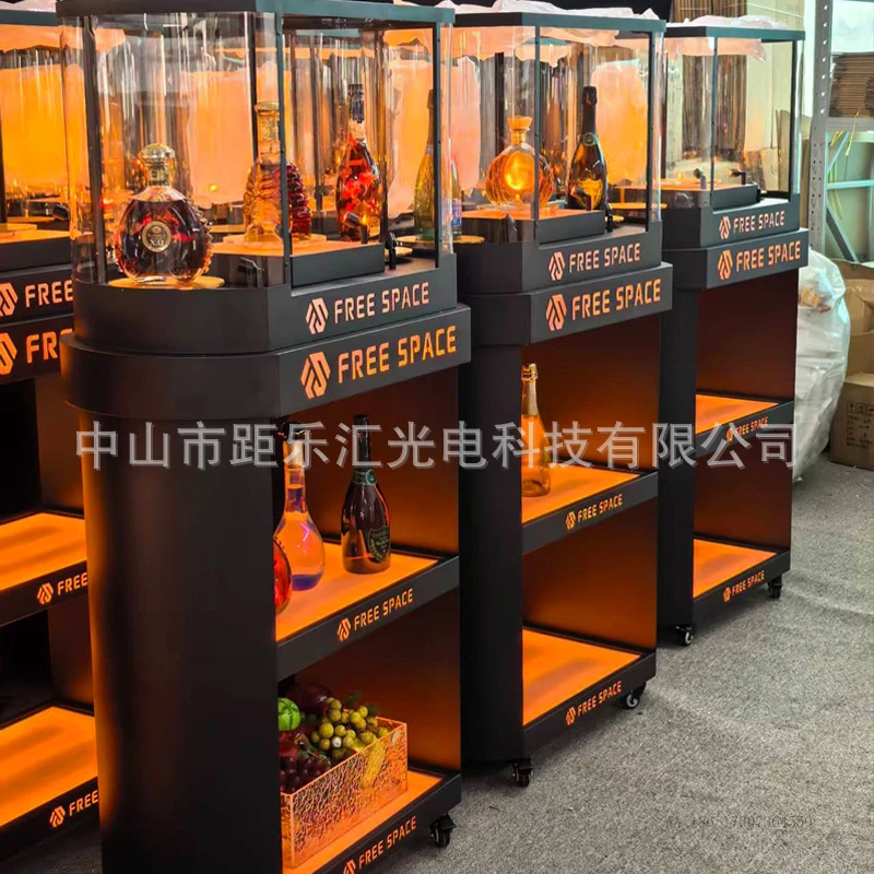 Bar illuminated wine cabinetktvThree-tier champagne wine cabinet, movable display wine rack, liquor and wine cabinet
Bar illuminated wine cabinetktvThree-tier champagne wine cabinet, movable display wine rack, liquor and wine cabinet