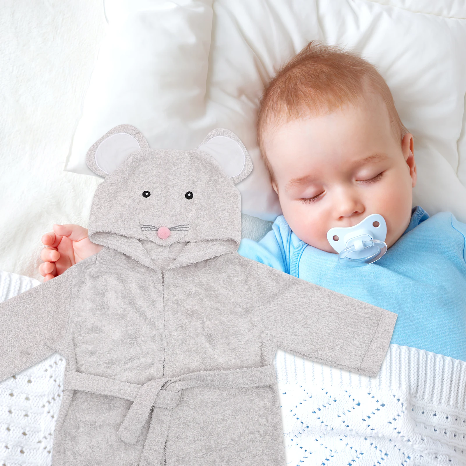 Baby Hooded Bathrobe Cartoon Infant Cotton Robe Baby Shower Gift Toddler Wrap Drying Hair 0-6 Months Soft Comfortable Unisex
Baby Hooded Bathrobe Cartoon Infant Cotton Robe Baby Shower Gift Toddler Wrap Drying Hair 0-6 Months Soft Comfortable Unisex