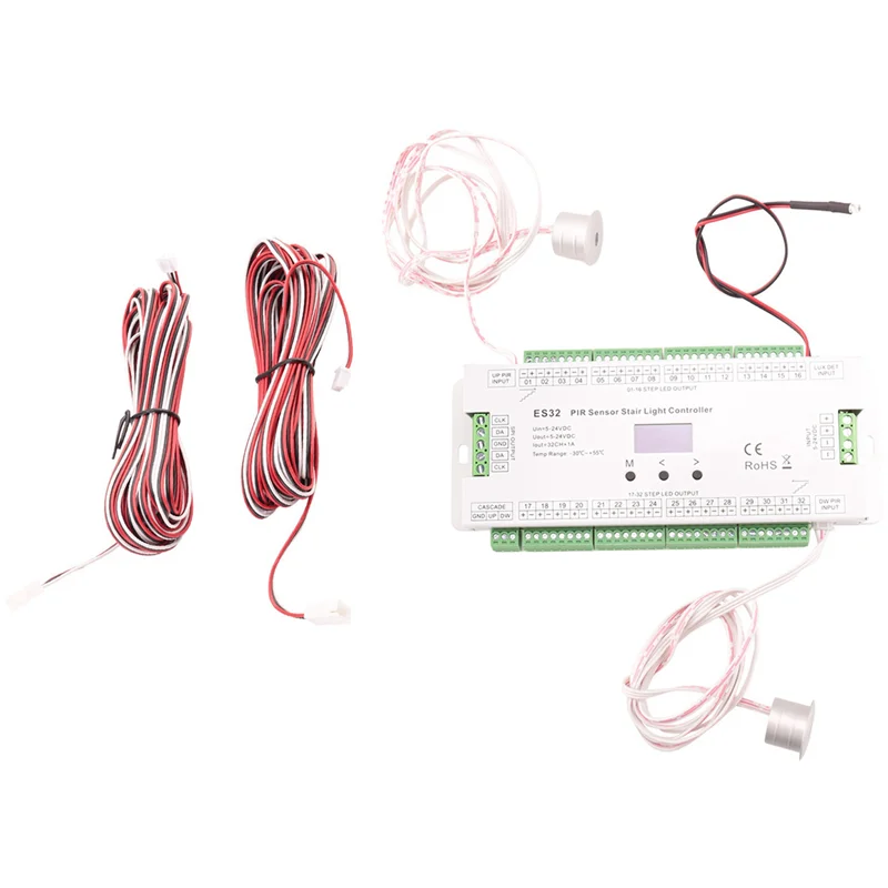 ABRU-2X 32CH ES32 PIR Sensor Stair Light Controller Human Body Infrared Inductive Switch Stair Lamp Control For Single Color
ABRU-2X 32CH ES32 PIR Sensor Stair Light Controller Human Body Infrared Inductive Switch Stair Lamp Control For Single Color