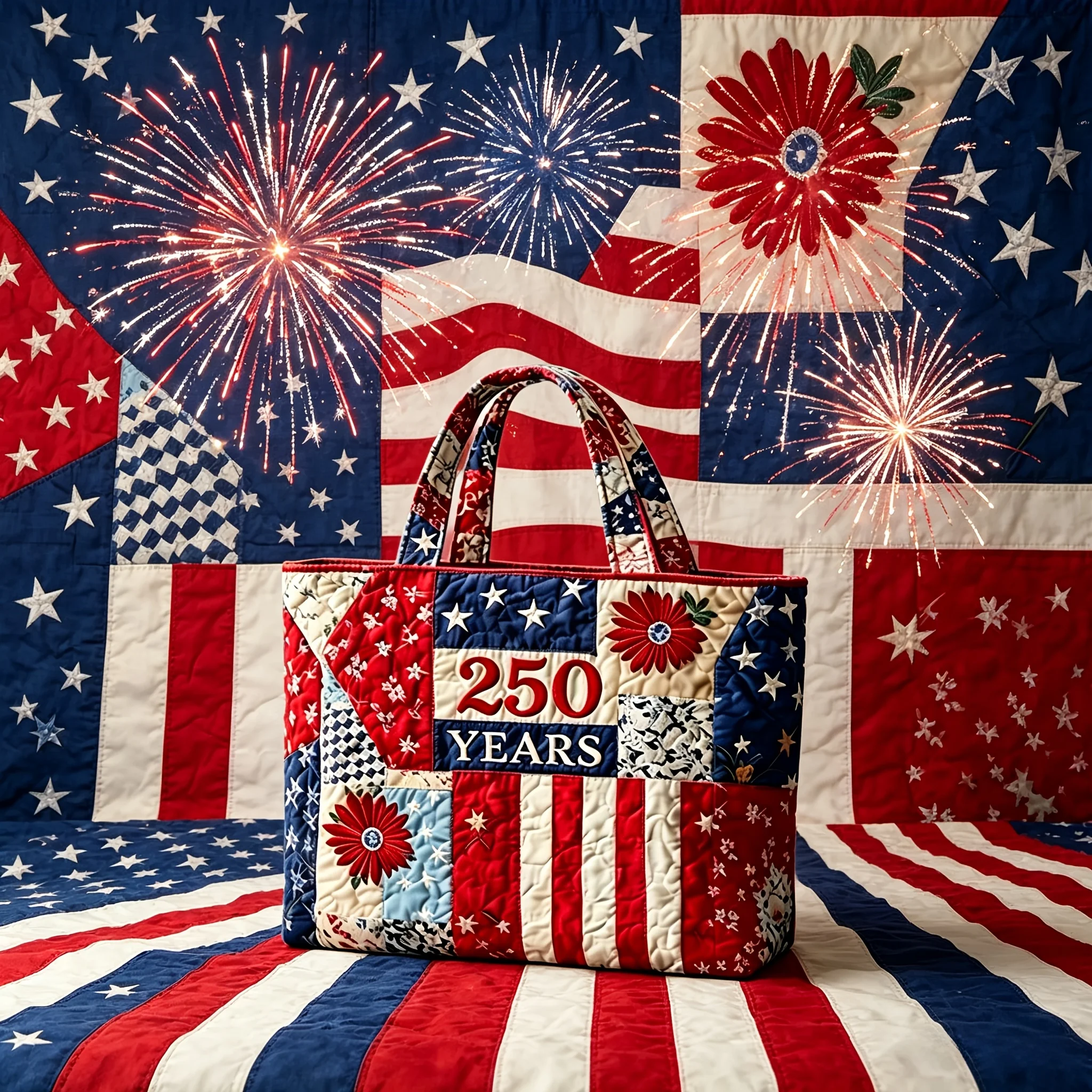 1pc USA 250th Anniversary Quilted Tote Bag, Patchwork American Flag Shoulder Bag, Vintage Patriotic Handbag for Women
1pc USA 250th Anniversary Quilted Tote Bag, Patchwork American Flag Shoulder Bag, Vintage Patriotic Handbag for Women