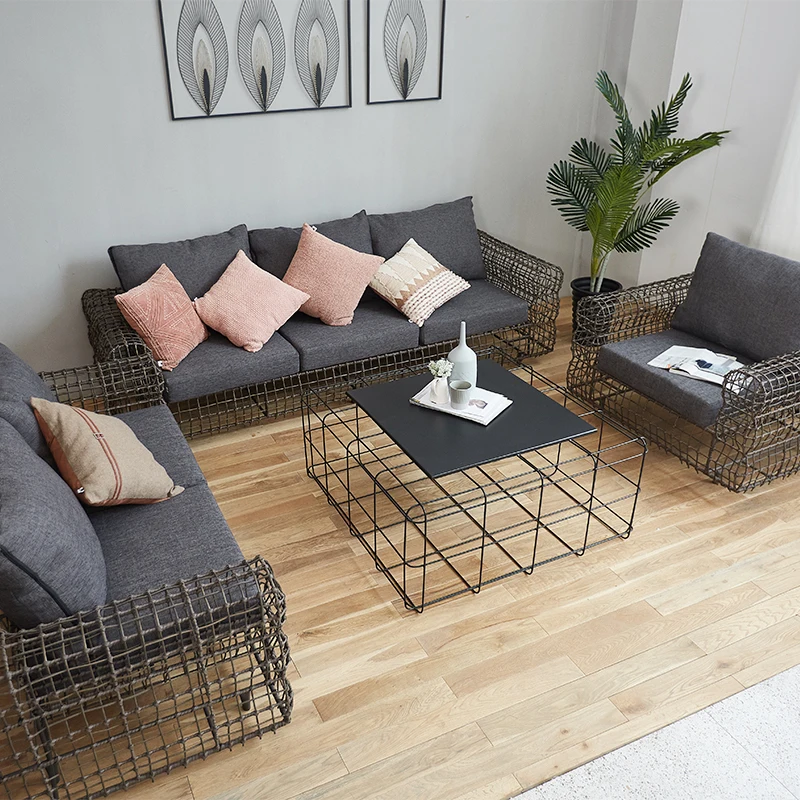 New Iron Art Modern Simplicity Living Room Clothing Store Double Three Seat Sofa Vine Weaving Fabric
New Iron Art Modern Simplicity Living Room Clothing Store Double Three Seat Sofa Vine Weaving Fabric