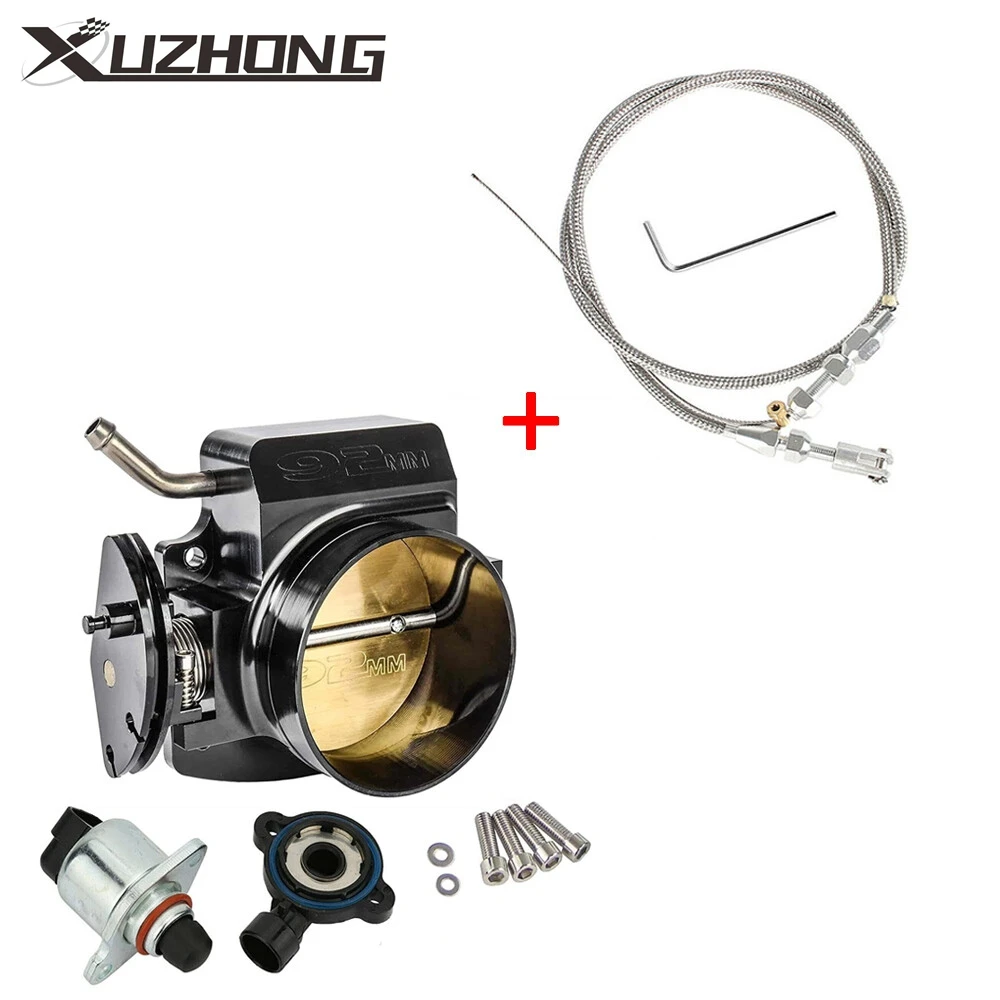 92MM LS Throttle Body with Position Sensors TPS IAC & Throttle Gas Cable Kits for 1997-2004 Chevrolet/Chevy LS1 Engines 5.7L
92MM LS Throttle Body with Position Sensors TPS IAC & Throttle Gas Cable Kits for 1997-2004 Chevrolet/Chevy LS1 Engines 5.7L