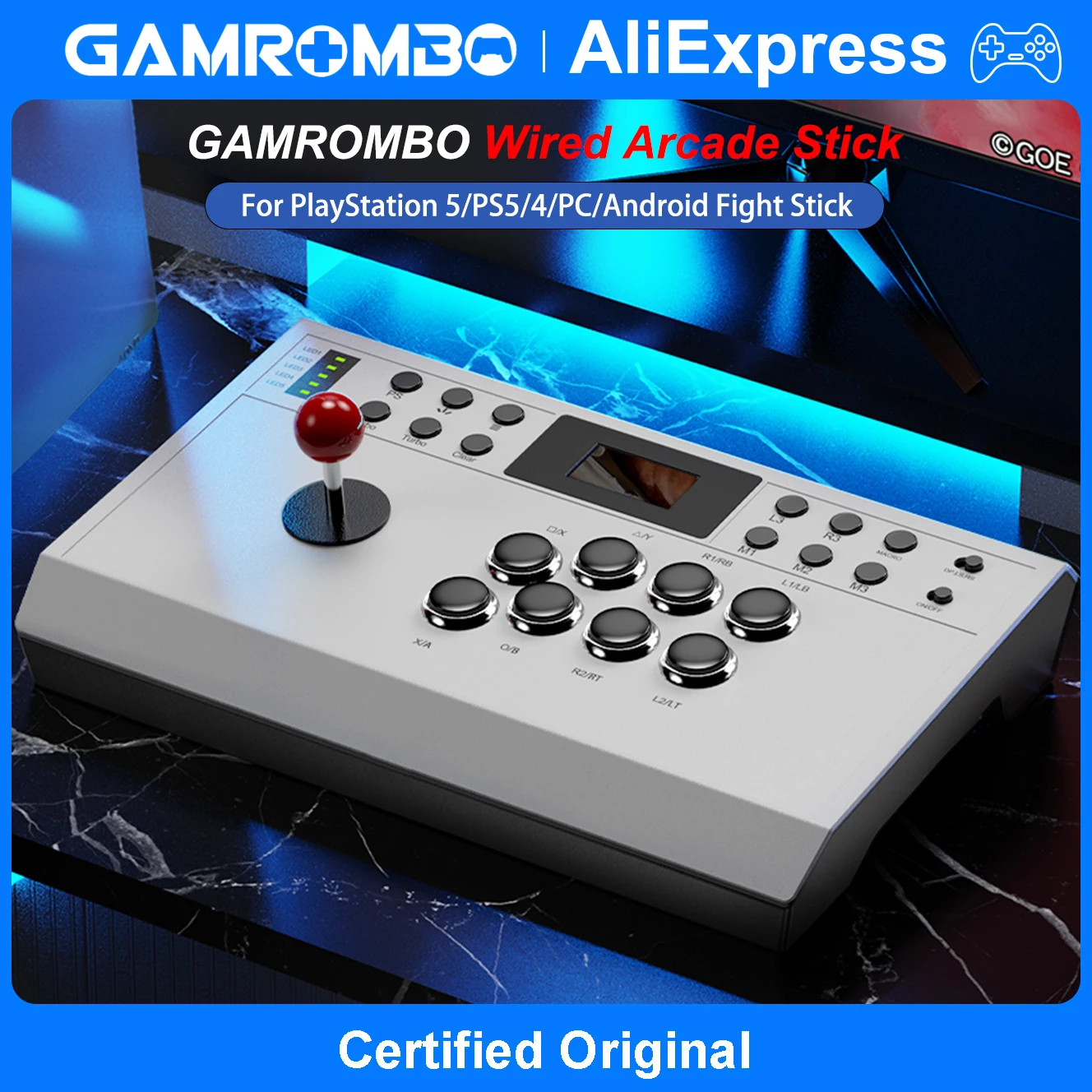 GAMROMBO Game Wired Arcade Stick for PS5/PS4/PC Fight Sticks Rocker W/ Program Turbo Function Gaming Joystick Remote Controller
GAMROMBO Game Wired Arcade Stick for PS5/PS4/PC Fight Sticks Rocker W/ Program Turbo Function Gaming Joystick Remote Controller
