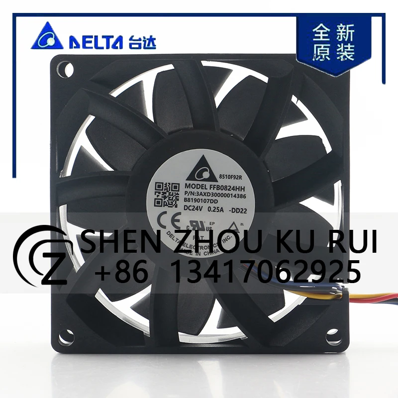 Delta 5V 12V 48V DC 24V 0.25A AC EC 8025 80X80X25MM 8CM Dual Ball Converter Four-wire PWM Speed Regulation FFB0824HH Cooling Fan
Delta 5V 12V 48V DC 24V 0.25A AC EC 8025 80X80X25MM 8CM Dual Ball Converter Four-wire PWM Speed Regulation FFB0824HH Cooling Fan