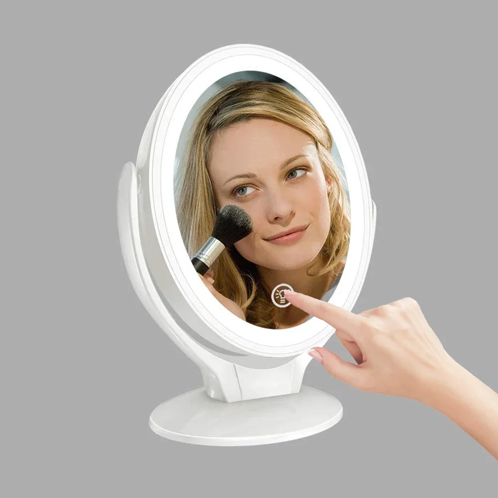 Double-Sided Vanity Cosmetic Mirror with Lights 7X Magnifying Rechargeable 360° Rotating Freestanding Portable Makeup Mirror
Double-Sided Vanity Cosmetic Mirror with Lights 7X Magnifying Rechargeable 360° Rotating Freestanding Portable Makeup Mirror