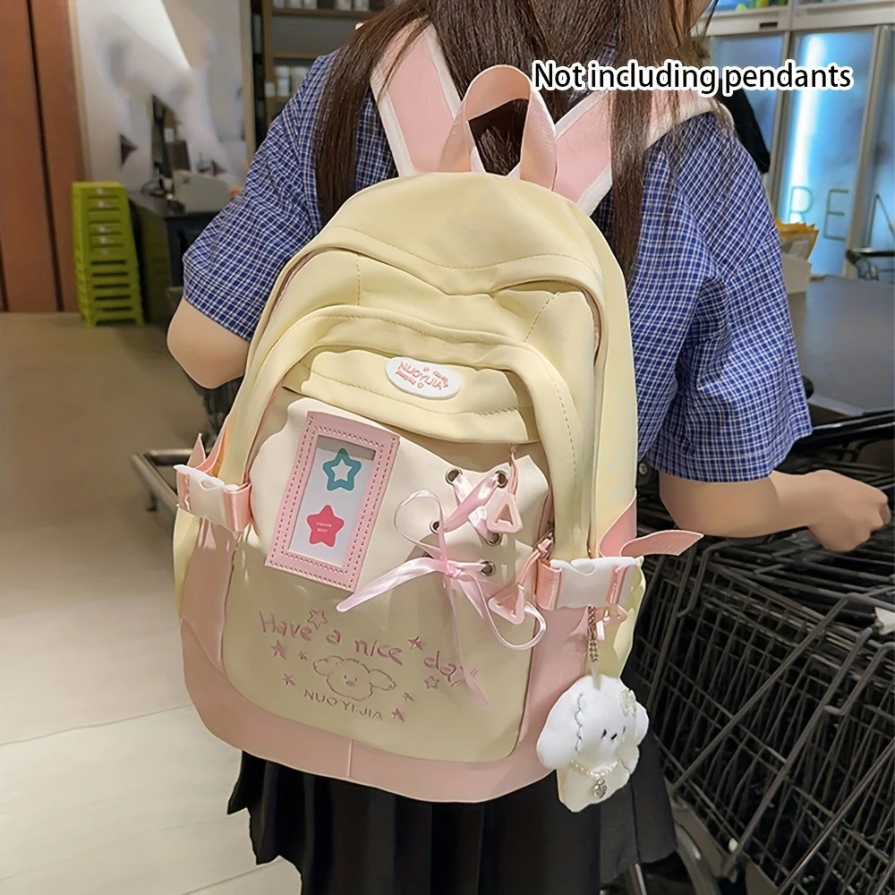Cute Kawaii Pastel Nylon Backpack, Large Capacity Multi-pocket School Bag for Students, Daily Commute, Shopping & Casual Outings
Cute Kawaii Pastel Nylon Backpack, Large Capacity Multi-pocket School Bag for Students, Daily Commute, Shopping & Casual Outings