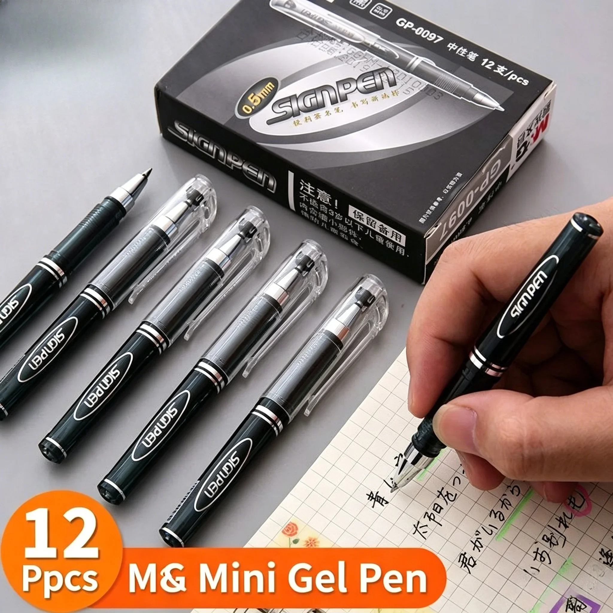 Mini Pocket Gel Pen GP0097 0.5mm Bullet Tip Black Ink Cap-off Portable Slim Signature Pen Smooth Writing Office Stationery 12Pcs
Mini Pocket Gel Pen GP0097 0.5mm Bullet Tip Black Ink Cap-off Portable Slim Signature Pen Smooth Writing Office Stationery 12Pcs