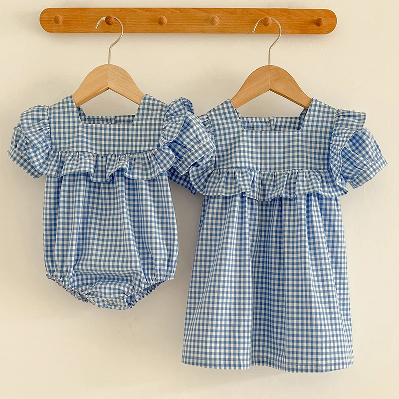 2024 New Summer Children Clothing Toddler Baby Bodysuits Kids Party Dress Short Sleeved Cotton Plaid Girls Princess Dress
2024 New Summer Children Clothing Toddler Baby Bodysuits Kids Party Dress Short Sleeved Cotton Plaid Girls Princess Dress