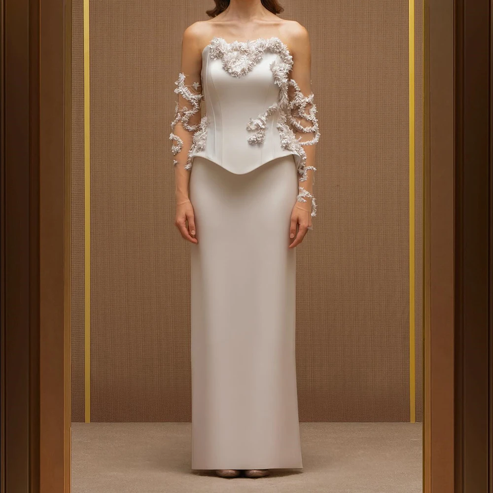 Customized A-line Evening Dresses Ankle-length Strapless Sleeveless Prom Gown Simple Fashion Flowers Backless Casual Party Gown
Customized A-line Evening Dresses Ankle-length Strapless Sleeveless Prom Gown Simple Fashion Flowers Backless Casual Party Gown