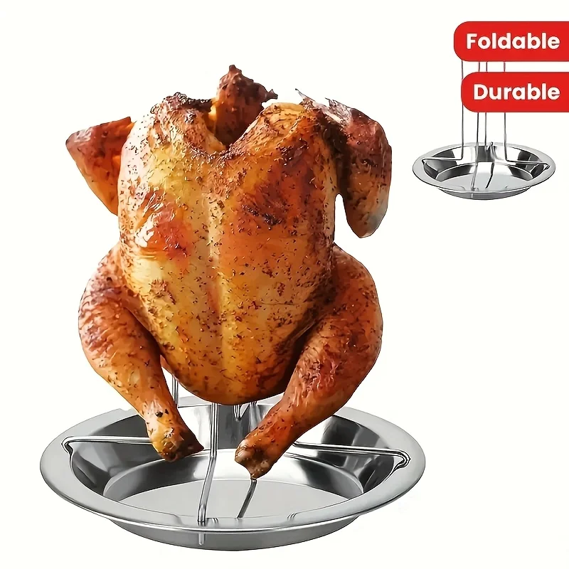 A Stainless Steel Chicken Roasting Rack with A Drip Tray - Non-Stick, Foldable Grill Suitable for Barbecues and Ovens
A Stainless Steel Chicken Roasting Rack with A Drip Tray - Non-Stick, Foldable Grill Suitable for Barbecues and Ovens