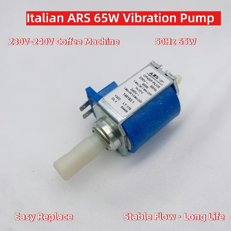 Italian ARS 65W Electromagnetic Vibration Pump 230V-240V for Coffee Machine
Italian ARS 65W Electromagnetic Vibration Pump 230V-240V for Coffee Machine