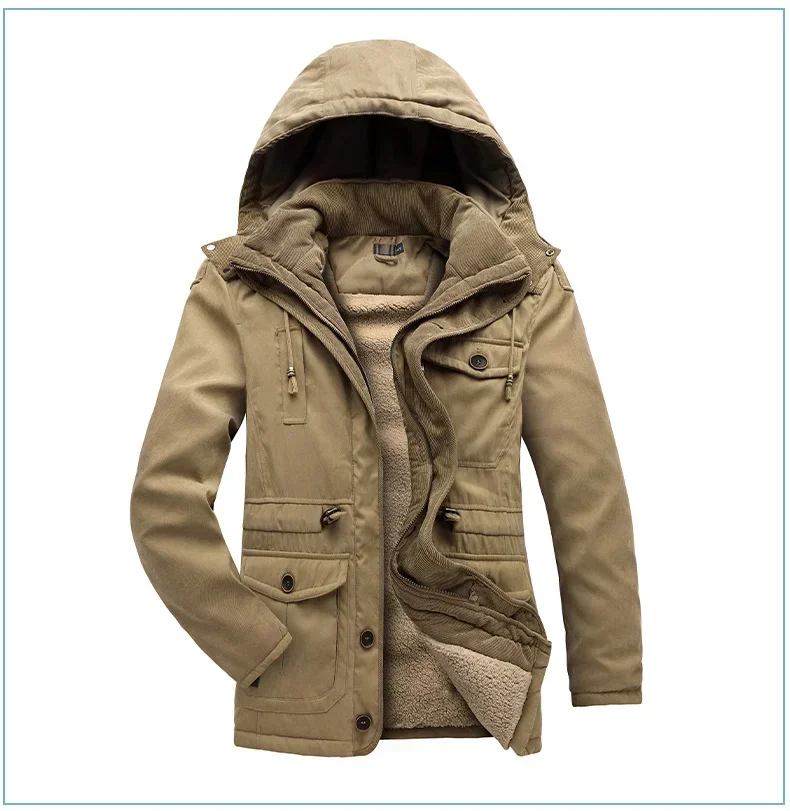 Brand Casual Cotton Padded Jackets Mens Fleece Jacket Male Parkas Men Coats Winter Warm Parkas Male Outdoor Fur Trench Parkas
Brand Casual Cotton Padded Jackets Mens Fleece Jacket Male Parkas Men Coats Winter Warm Parkas Male Outdoor Fur Trench Parkas