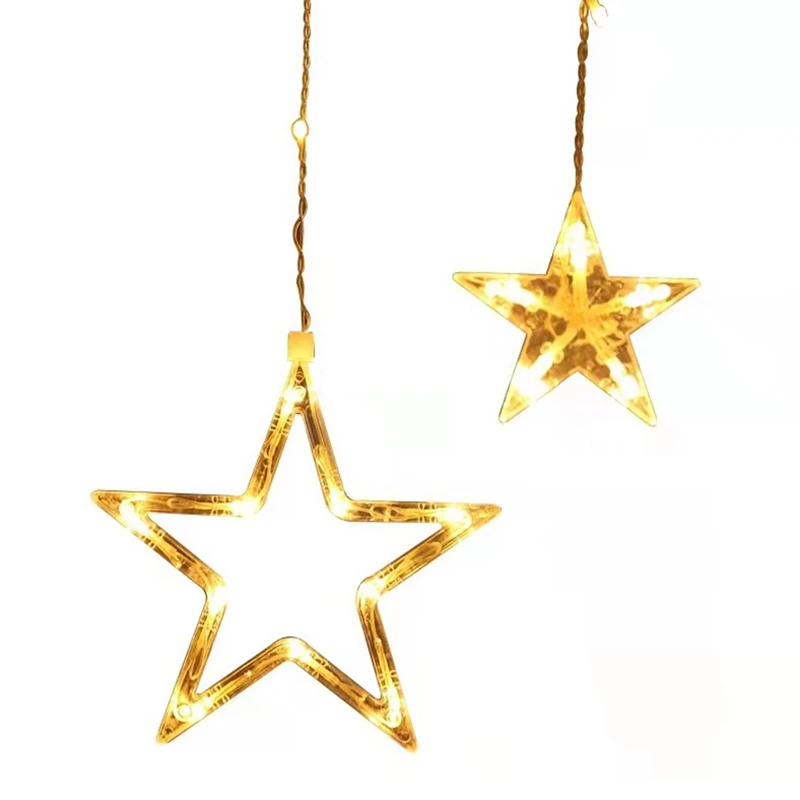 HOT-12 Star Curtain Lights 2.5M Outdoor Indoor Bedroom Home Party Wedding Decoration LED Star Shape String Lights EU Plug
HOT-12 Star Curtain Lights 2.5M Outdoor Indoor Bedroom Home Party Wedding Decoration LED Star Shape String Lights EU Plug
