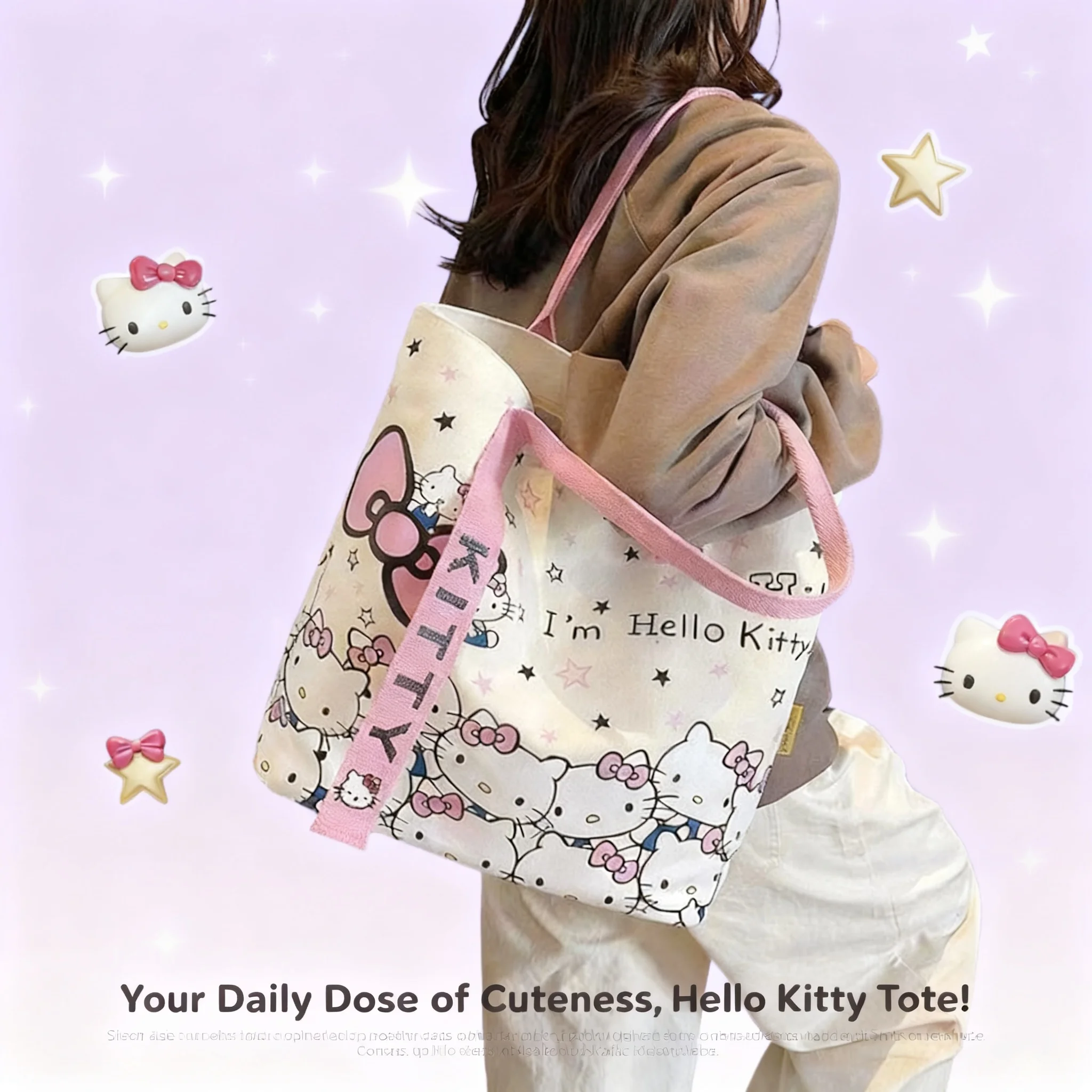 Sanrio Hello Kitty Large Capacity Shoulder Bag Cartoon Cat Backpack Handbag Y2K Schoolbag for Women Girls Holiday Birthday Gift
Sanrio Hello Kitty Large Capacity Shoulder Bag Cartoon Cat Backpack Handbag Y2K Schoolbag for Women Girls Holiday Birthday Gift