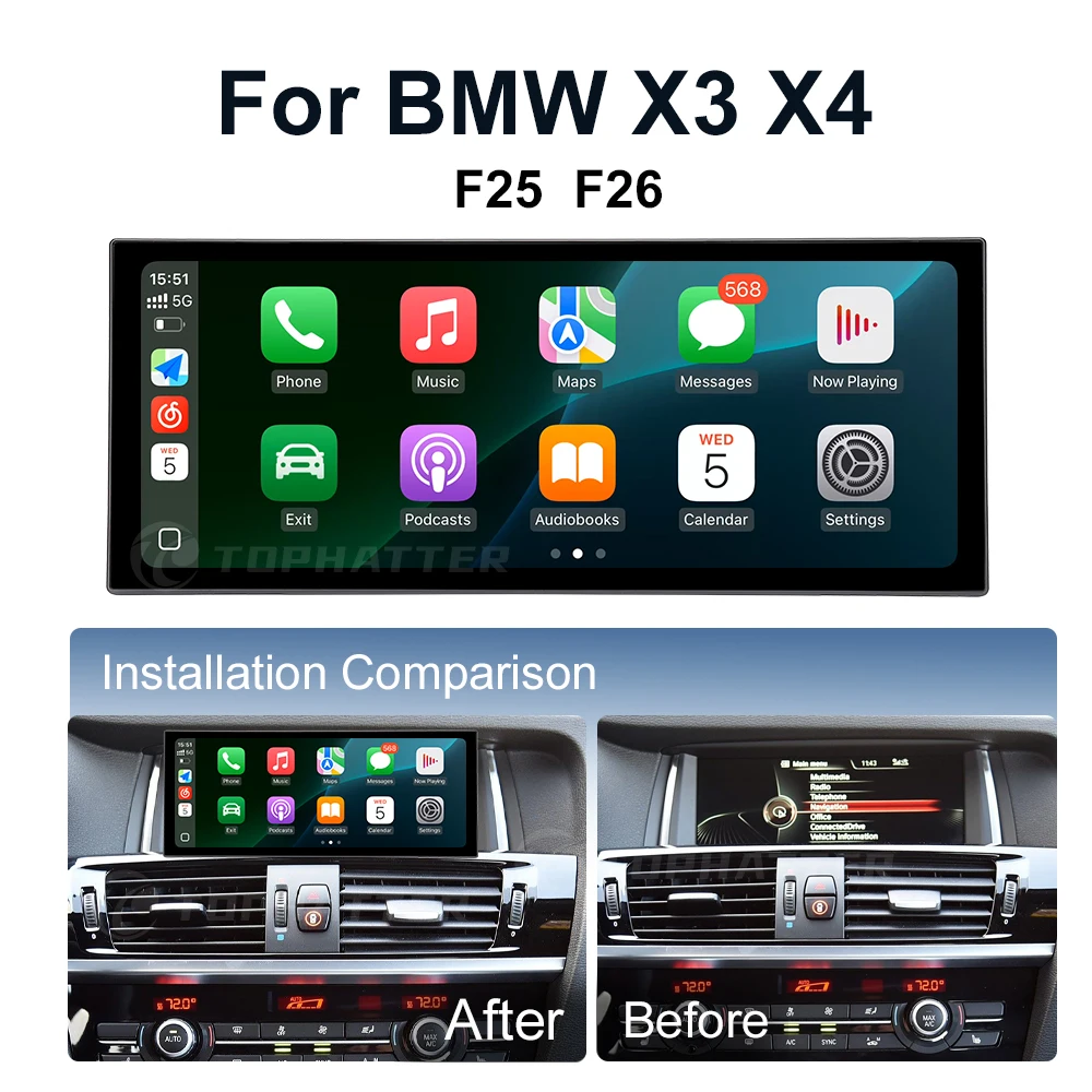 12.3" Android CarPlay for BMW X3 X4 F25 F26 2K HD Touchscreen GPS Multimedia Stereo System
12.3" Android CarPlay for BMW X3 X4 F25 F26 2K HD Touchscreen GPS Multimedia Stereo System