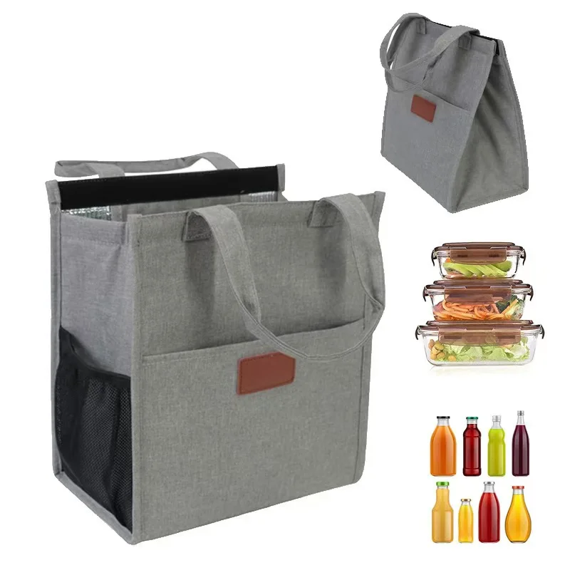 New Lunch Bag with Aluminum Foil Insulation Large Capacity Practical Top Handle Bag Insulated Lunch Bag For Work and Picnic 
New Lunch Bag with Aluminum Foil Insulation Large Capacity Practical Top Handle Bag Insulated Lunch Bag For Work and Picnic