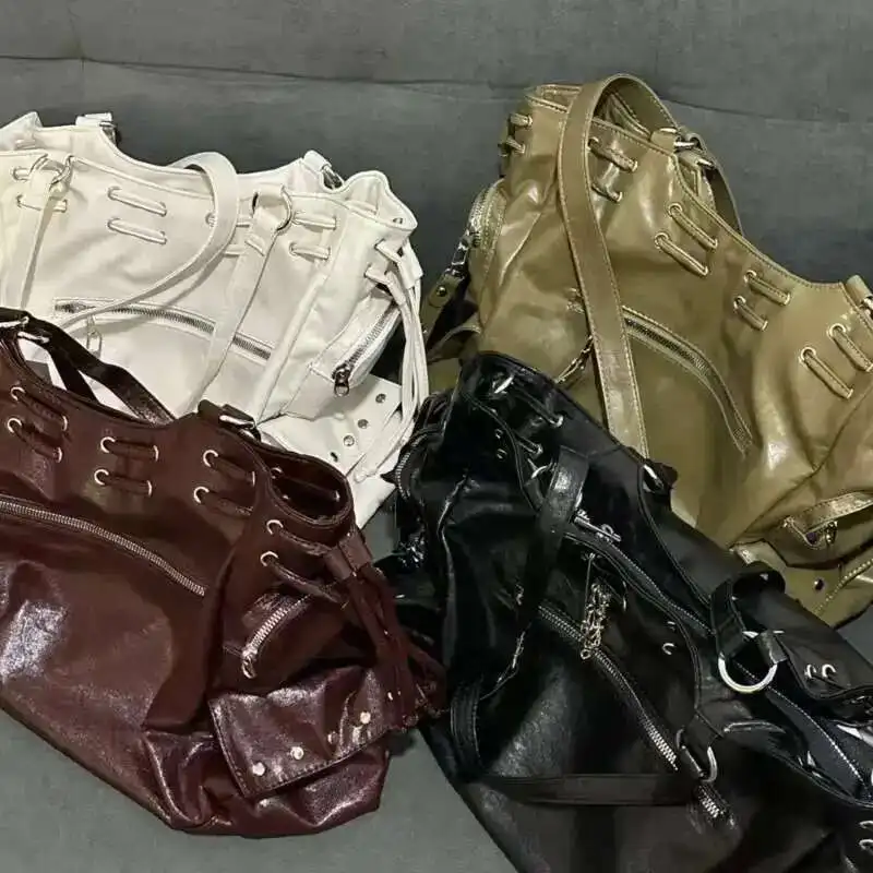 Chic Tote Bags Leather Women Trendy Rock Inspired Pleated Rivet Armpit Large Drawstring Pocket Rivet Detail Punk Shoulder Bag
Chic Tote Bags Leather Women Trendy Rock Inspired Pleated Rivet Armpit Large Drawstring Pocket Rivet Detail Punk Shoulder Bag