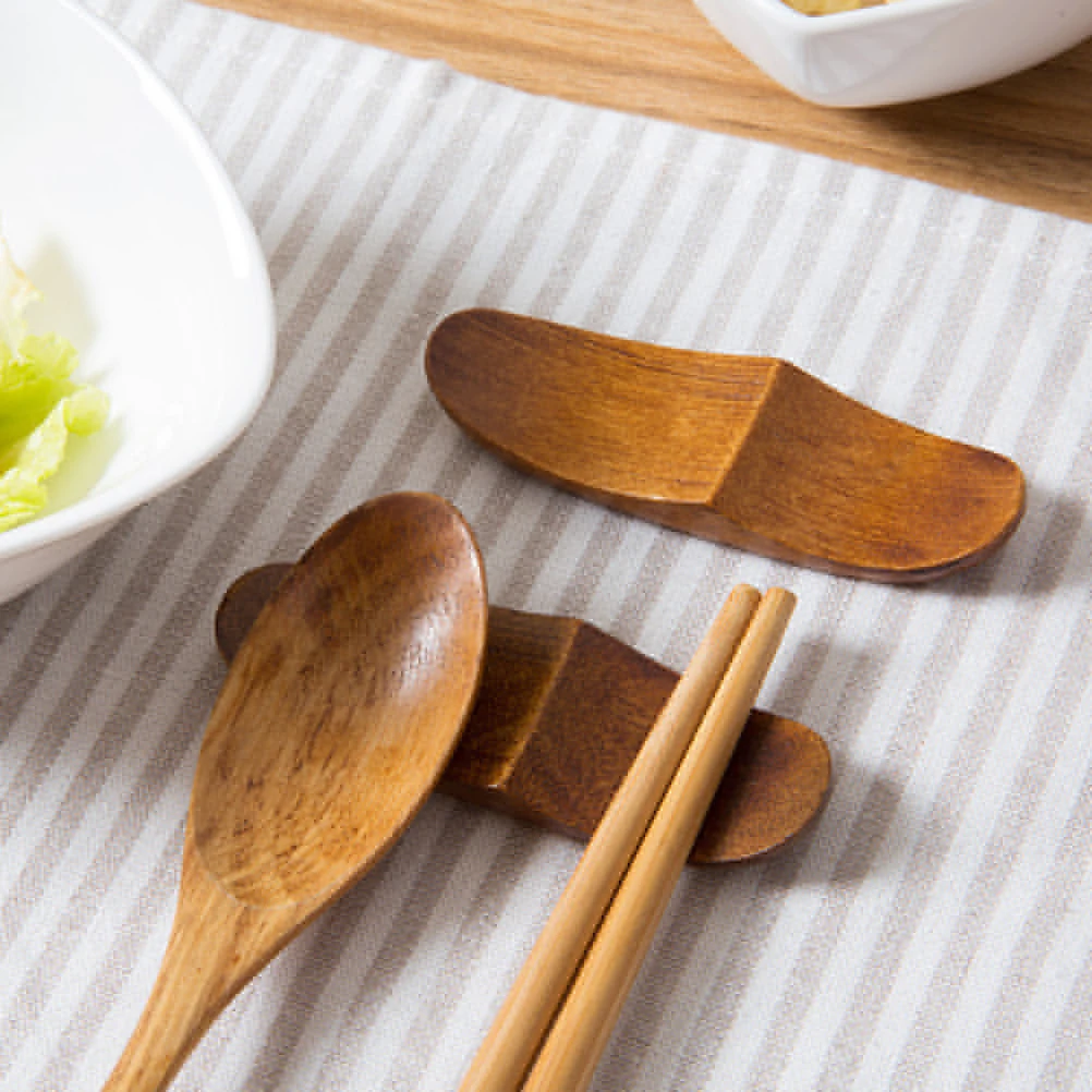 6 Pcs Chopsticks Rests Wooden Holder Rack for Spoon Fork Unique Design Smooth Touch Elegant Table Decor Kitchen Bar Utensil Set
6 Pcs Chopsticks Rests Wooden Holder Rack for Spoon Fork Unique Design Smooth Touch Elegant Table Decor Kitchen Bar Utensil Set