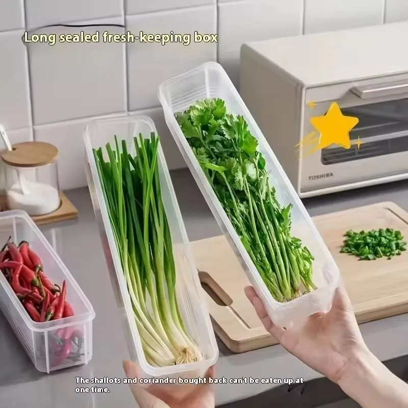 Refrigerator Fresh-Keeping Storage Box Fresh-Keeping Artifact Small Food Preservation Transparent Sealed Scallions Storage Boxes
Refrigerator Fresh-Keeping Storage Box Fresh-Keeping Artifact Small Food Preservation Transparent Sealed Scallions Storage Boxes