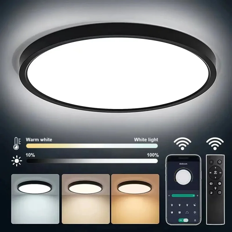 Ультратонкий светодиодный потолочный светильник 38 Вт, 40 см, современный потолочный светильник для спальни, балкона, коридора, прохода, внутренние светильники с дистанционным управлением
Ультратонкий светодиодный потолочный светильник 38 Вт, 40 см, современный потолочный светильник для спальни, балкона, коридора, прохода, внутренние светильники с дистанционным управлением