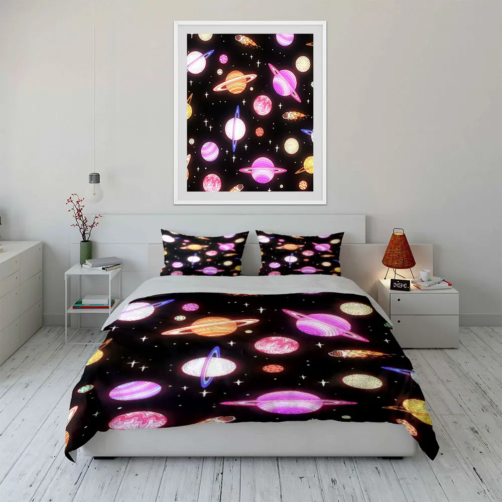 Space-Themed Galaxy Decor Set Bedding Set with 1 Duvet Cover 2 Pillowcases Single Double King Queen, Gift
Space-Themed Galaxy Decor Set Bedding Set with 1 Duvet Cover 2 Pillowcases Single Double King Queen, Gift