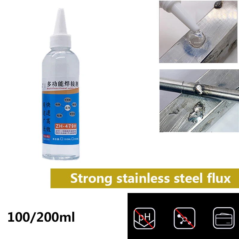 100/200ml solder Flux paste Stainless Steel Liquid Flux for 18650 Battery Welding Metal Zinc, Nickel, Copper soldering
100/200ml solder Flux paste Stainless Steel Liquid Flux for 18650 Battery Welding Metal Zinc, Nickel, Copper soldering