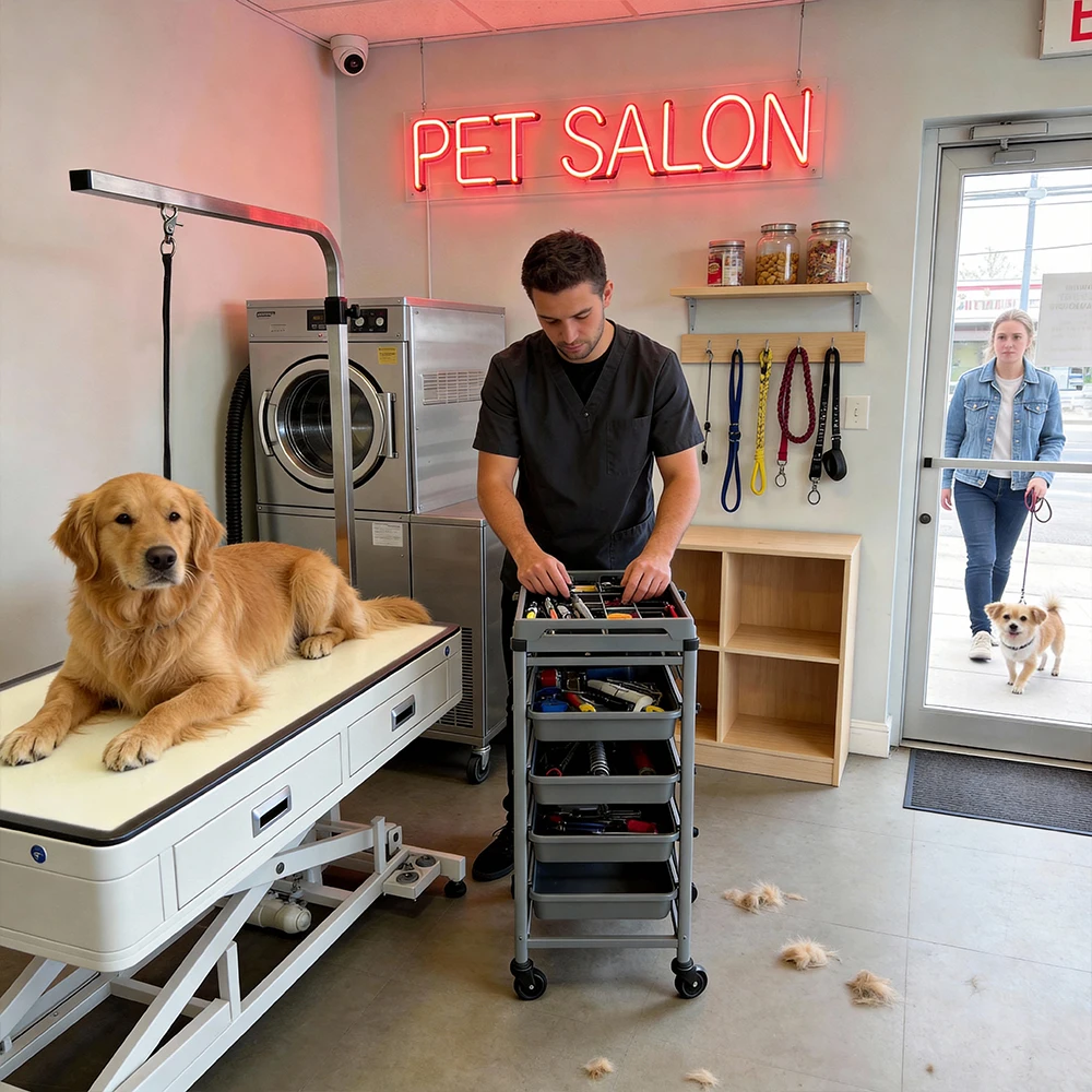 Generic Luxury Electric Lifting Light Up Dog Grooming Table Iron Equipment LED Light Easy Cleaning Scissors Combs
Generic Luxury Electric Lifting Light Up Dog Grooming Table Iron Equipment LED Light Easy Cleaning Scissors Combs