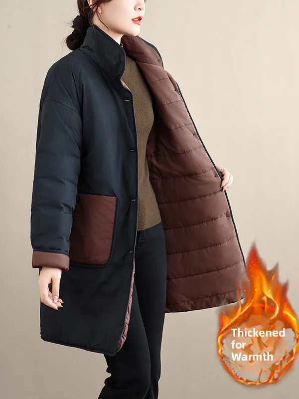 Женская хлопковая куртка средней длины Thiened, зимняя теплая пушистая верхняя одежда, свободная посадка, корейское пальто, возрастное пальто
Женская хлопковая куртка средней длины Thiened, зимняя теплая пушистая верхняя одежда, свободная посадка, корейское пальто, возрастное пальто