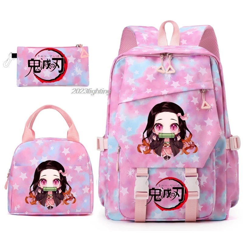 Demon Slayer Nezuko Kamado Backpacks Rainbow Color Anime 3pcs Capacity Teens Laptop School Bags With Handbags With Pencil case
Demon Slayer Nezuko Kamado Backpacks Rainbow Color Anime 3pcs Capacity Teens Laptop School Bags With Handbags With Pencil case
