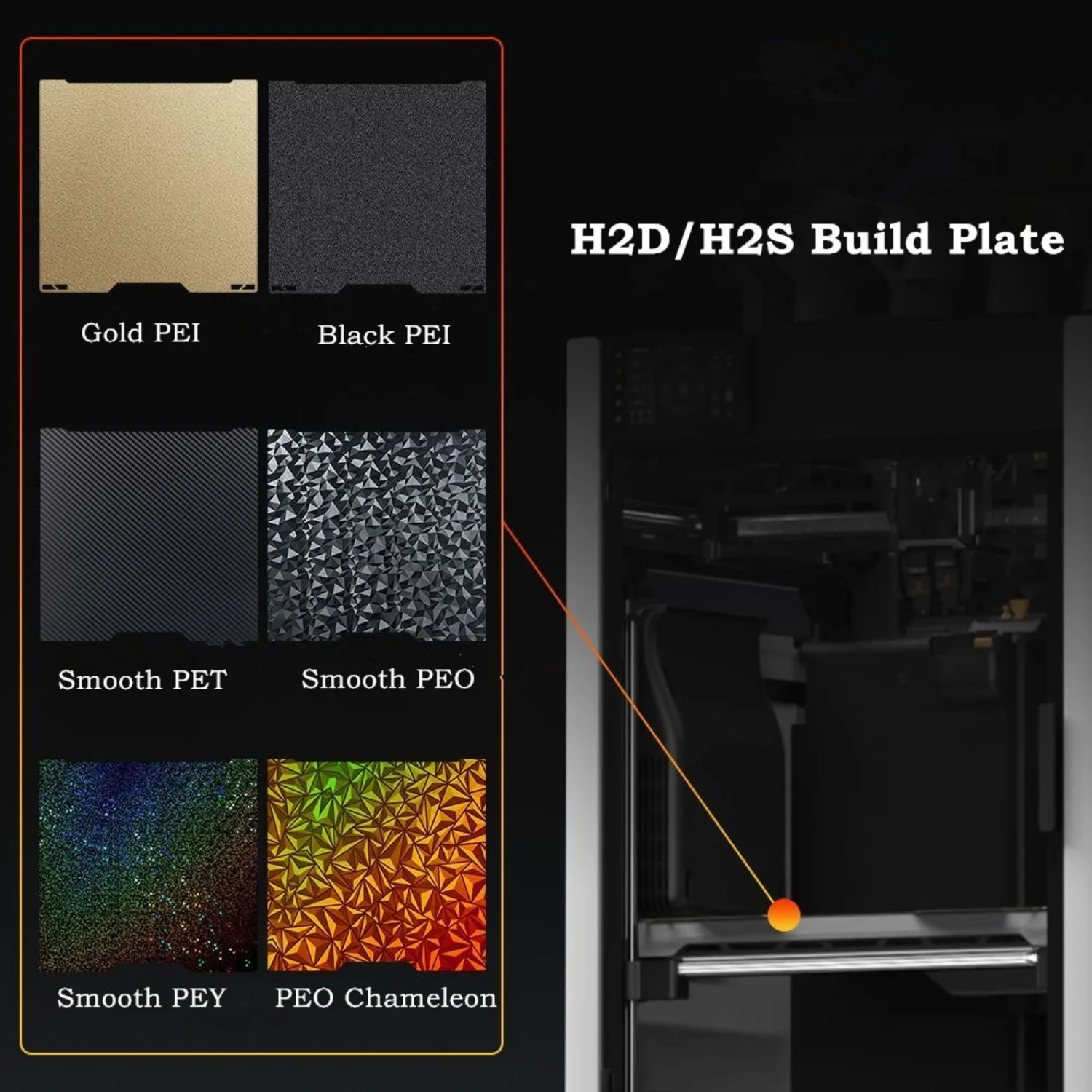H2D H2S PEI Build Plate 355x346mm Double Sided Smooth Textured PET PEI Flexible Spring Steel Sheet for Bambu Labs H2D H2S Combo
H2D H2S PEI Build Plate 355x346mm Double Sided Smooth Textured PET PEI Flexible Spring Steel Sheet for Bambu Labs H2D H2S Combo