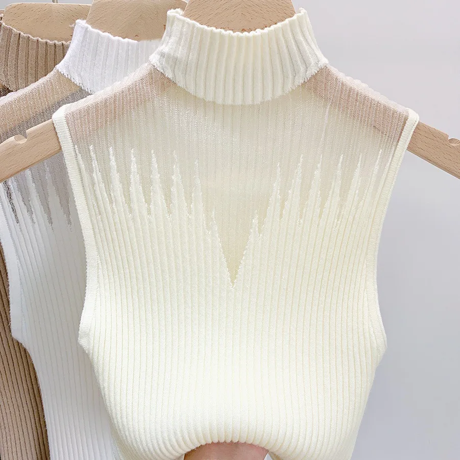 Nice Women's Half High Tanks Neck Mesh Sexy Hollowed Out Vest Women Bottom Knit Sweater 2025 Spring Autumn Sleeveless Tops Camis
Nice Women's Half High Tanks Neck Mesh Sexy Hollowed Out Vest Women Bottom Knit Sweater 2025 Spring Autumn Sleeveless Tops Camis