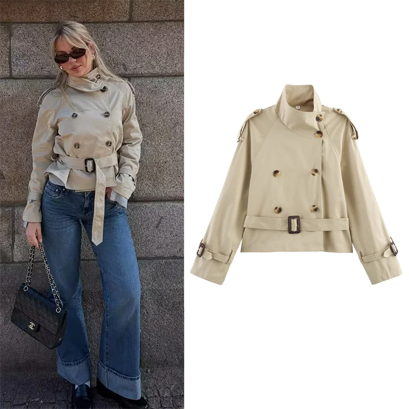 Women's Jacket Spring 2025 New British Style Cropped Trench Coat Jacket With Belt Clean Elite Fashion
Women's Jacket Spring 2025 New British Style Cropped Trench Coat Jacket With Belt Clean Elite Fashion