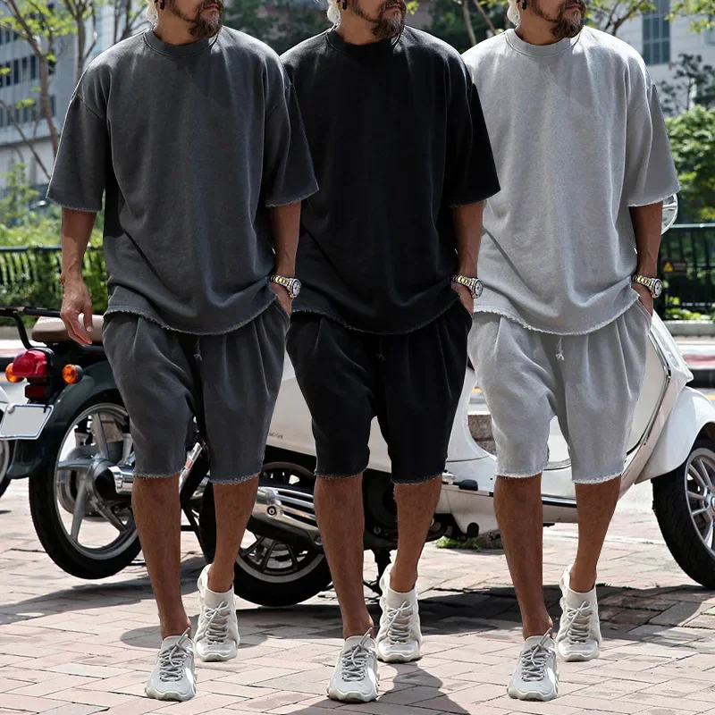 Men's Sports Suit Casual Loose Fitting Short Sleeved T-shirt Summer Shorts Trend European and American Men's Clothing Tesla
Men's Sports Suit Casual Loose Fitting Short Sleeved T-shirt Summer Shorts Trend European and American Men's Clothing Tesla