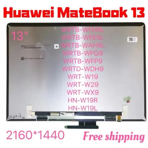 For Huawei MateBook 13 WRT-W19 WRT-W29 WRT-WX9 WRTB-WAH9L WRTD-WDH9 13" IPS LCD Touch Screen Display Assembly HN-W19R HN-W29R