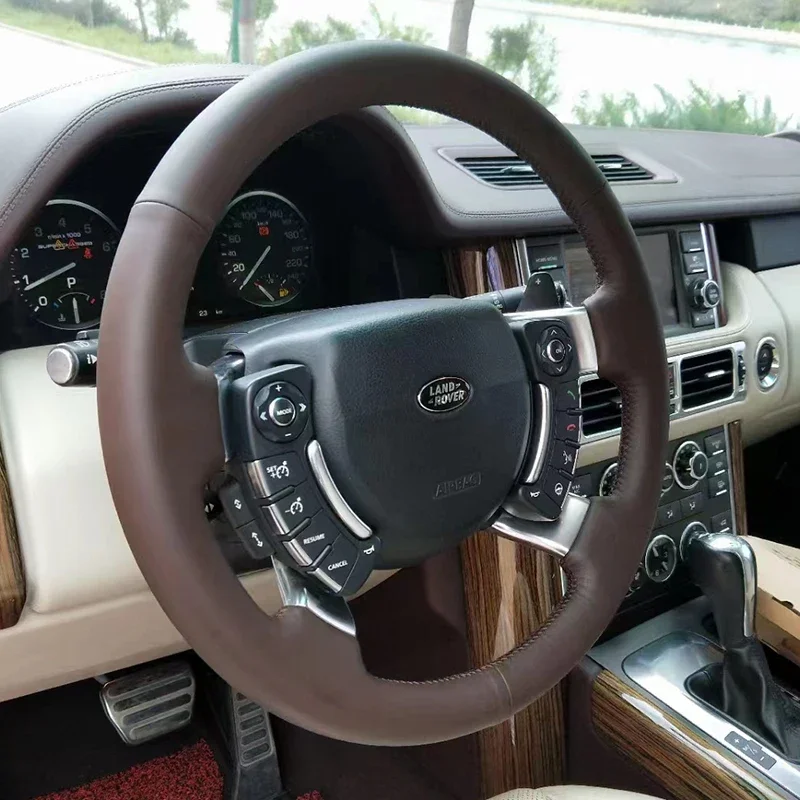 DIY Hand-Sewn Leather Car Steering Wheel Cover for Range Rover Evoque Range Rover Vela Discovery 3 4 5 Freelander 2 Defender
DIY Hand-Sewn Leather Car Steering Wheel Cover for Range Rover Evoque Range Rover Vela Discovery 3 4 5 Freelander 2 Defender