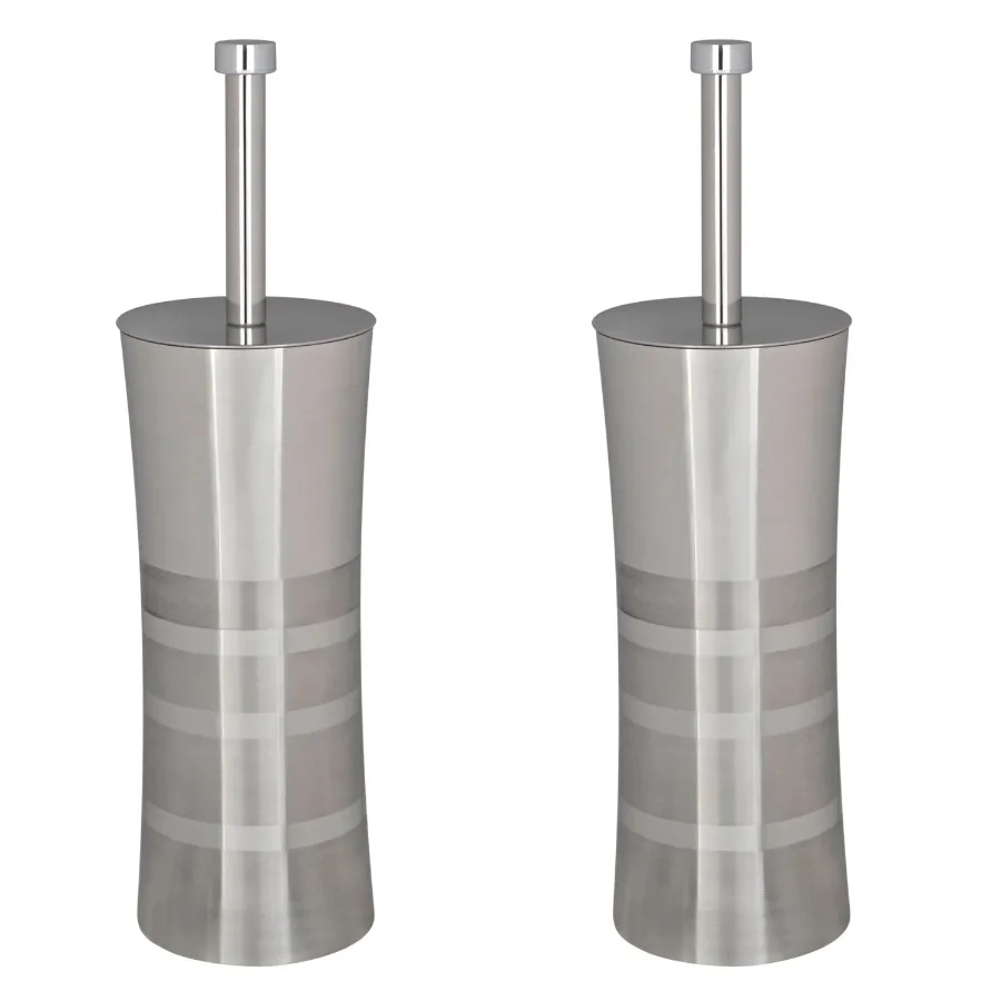 2 Pack Stainless Steel Toilet Brush and Holder in Two Tone
2 Pack Stainless Steel Toilet Brush and Holder in Two Tone
