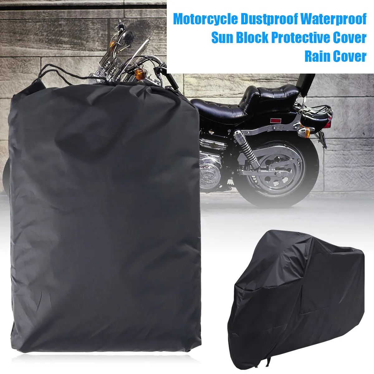 Universal Motorcycle Cover Xl Black Size 245Cm Weatherproof Polyester Waterproof Sun Block Rain Protector for Motorbikes
Universal Motorcycle Cover Xl Black Size 245Cm Weatherproof Polyester Waterproof Sun Block Rain Protector for Motorbikes