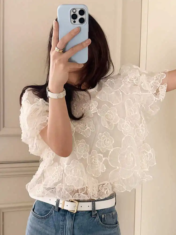 Clothland Women Sweet White Black Lace Blouse Flower Spliced Short Sleeve Shirt Summer Office Wear Casual Tops Blusa DA601
Clothland Women Sweet White Black Lace Blouse Flower Spliced Short Sleeve Shirt Summer Office Wear Casual Tops Blusa DA601