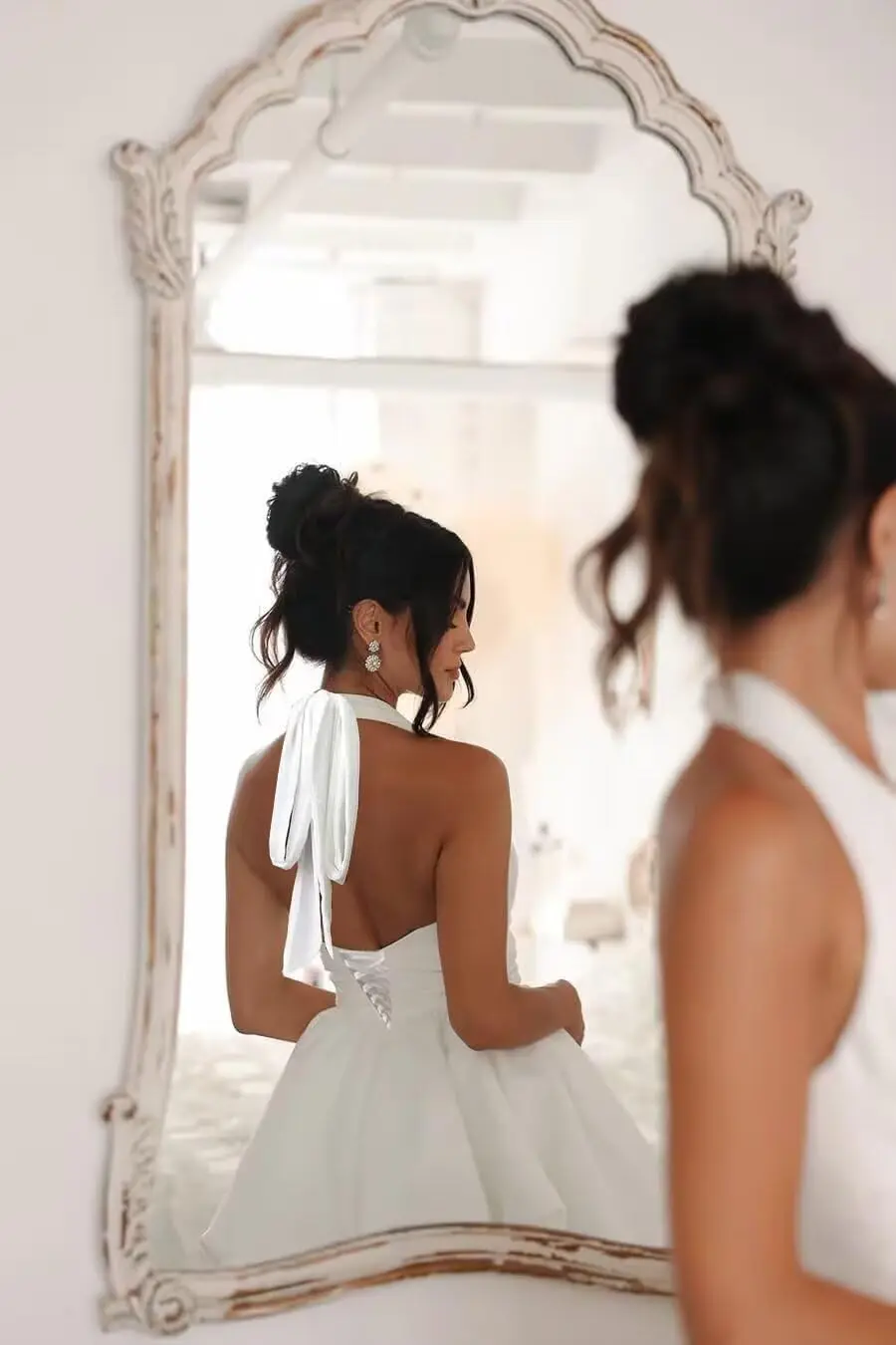 Simple Short Wedding Dresses for Bride Satin Mini Bridal Dress Beach Boho Princess Wedding Gown Homecoming Dress Party Dresses
Simple Short Wedding Dresses for Bride Satin Mini Bridal Dress Beach Boho Princess Wedding Gown Homecoming Dress Party Dresses