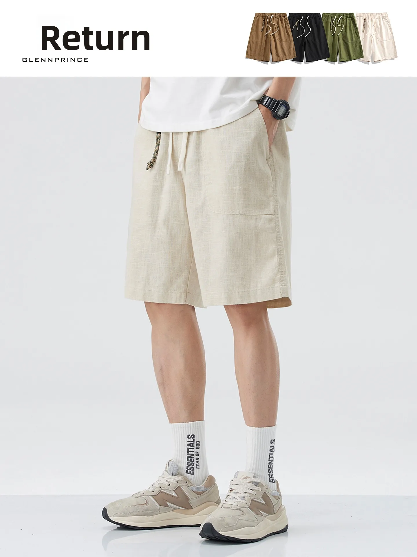 GPstudio Men's Retro Japanese Style Cotton Linen Short Pants Summer Sport Casual Loose Straight Five-Quarter Length Shorts
GPstudio Men's Retro Japanese Style Cotton Linen Short Pants Summer Sport Casual Loose Straight Five-Quarter Length Shorts