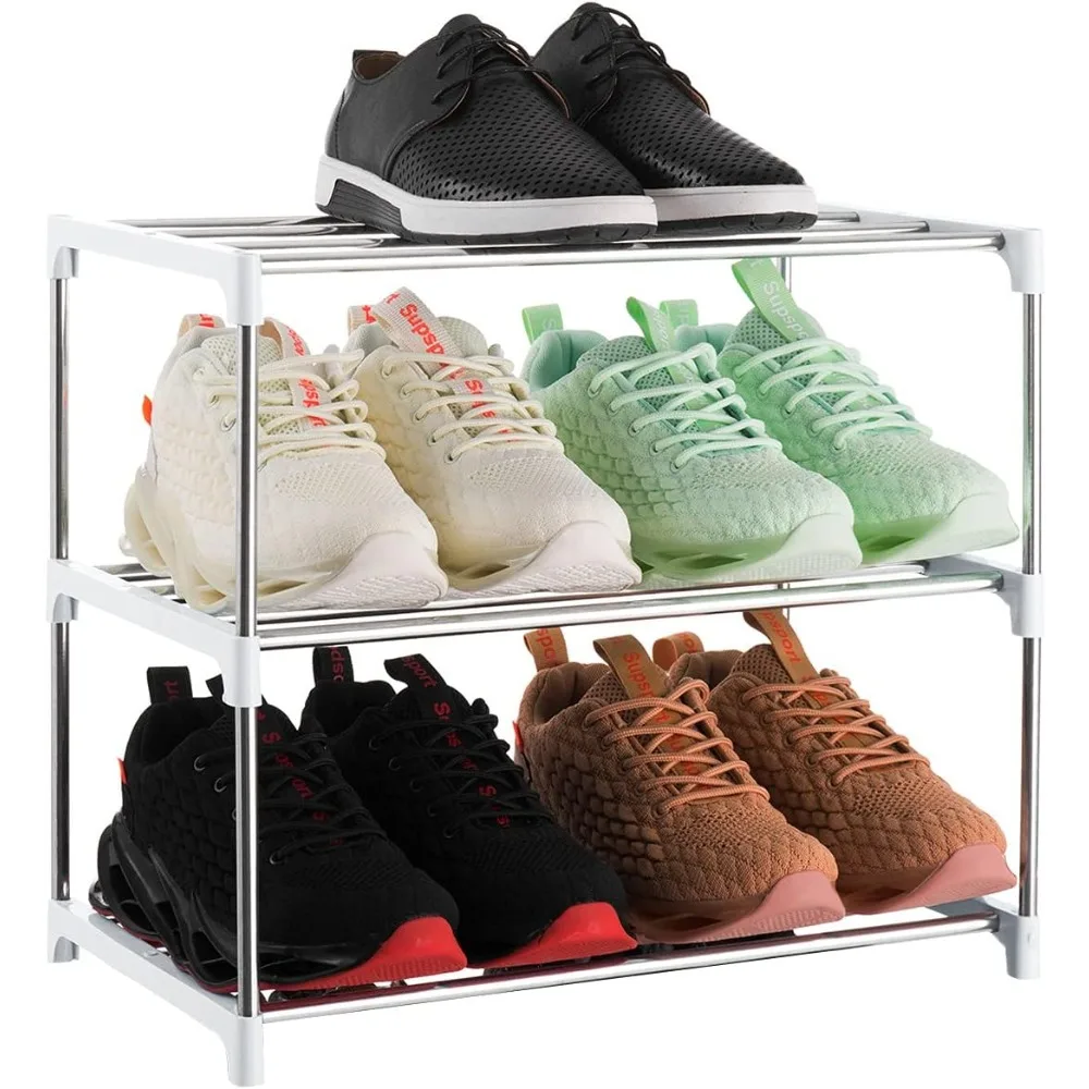 3-Tier Stackable Small Shoe Rack, Lightweight Shoe Shelf Storage Organizer for Entryway, Hallway and Closet(White)
3-Tier Stackable Small Shoe Rack, Lightweight Shoe Shelf Storage Organizer for Entryway, Hallway and Closet(White)
