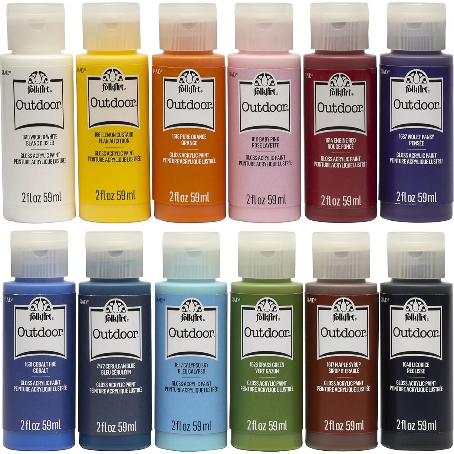 12-Color Gloss Acrylic Paint Set for Beginners & Artists, Outdoor Craft Paint for Wood, Glass, Ceramics, 2 oz Each
12-Color Gloss Acrylic Paint Set for Beginners & Artists, Outdoor Craft Paint for Wood, Glass, Ceramics, 2 oz Each